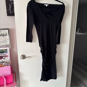James Perse Black Long Sleeve Dress